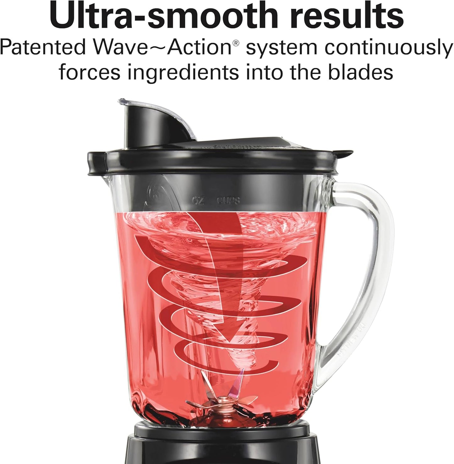 Hamilton Beach Power Elite Wave Action Blender For Smoothies, 40 Oz Glass Jar, 12 Functions Including Puree, Crush Ice, 700 Watts - Black (58148A)